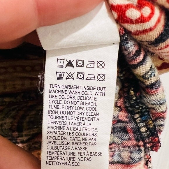 Lucky Brand Women's Nyla Cinched Top Multi Color Tribal Print Size Small - Picture 10 of 11